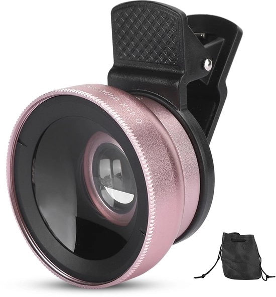 Lente per Telefoni - 0,45x Supergroothoek e Macrolens - 2 in 1 per Smartphone e Tablet - Adatto per Smartphone e Tablet - Caratteristiche tecniche: ...