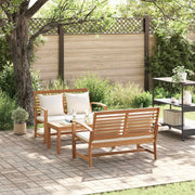 Set Divano da Giardino 3 pcs Naturale Legno di teak solido