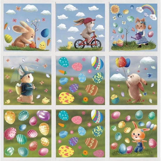 Decorazioni per finestre e vetrine - 138 pezzi - Immagini per finestre in PVC riciclabili - Stickers elettroriscaldati per finestre - Decorazione per vetrine - Installazione facile - Colori e elementi ricchi - Stickers per finestre