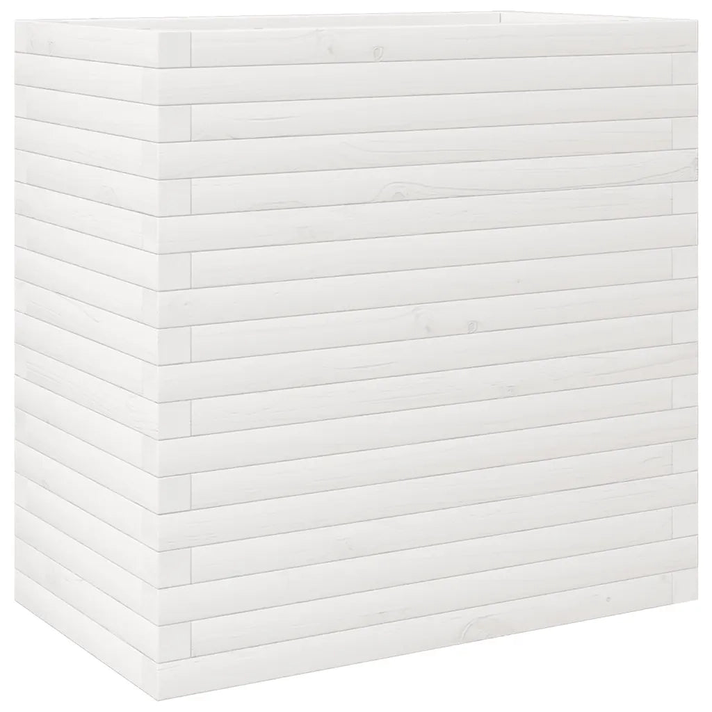 Fioriera da Giardino Bianca 70x40x68,5cm Legno Massello di Pino