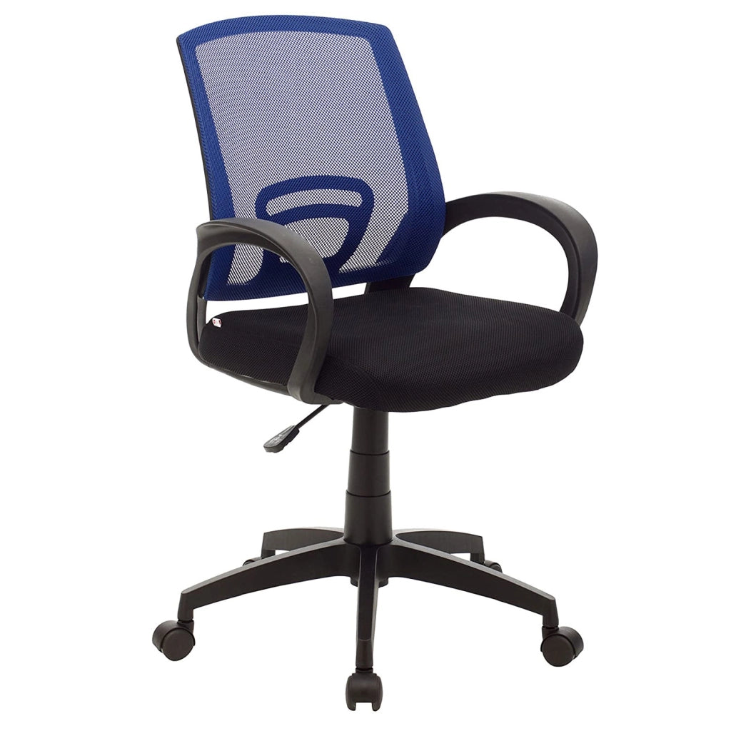 Marvin Poltrona Ufficio Ergonomica Girevole con Ruote, Sedia Scrivania Regolabile in Altezza con Schienale Traspiran Blu