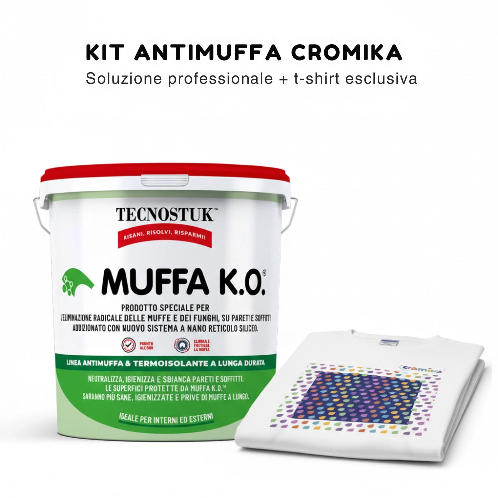 Kit antimuffa muffa k.o. 3 l con t-shirt cromika per una casa sana *** misura large - l, confezione 1