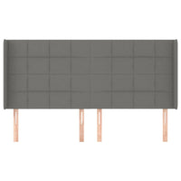 Testiera ad Orecchio GrigioScuro 183x16x118/128cm inTessutocod mxl 97735