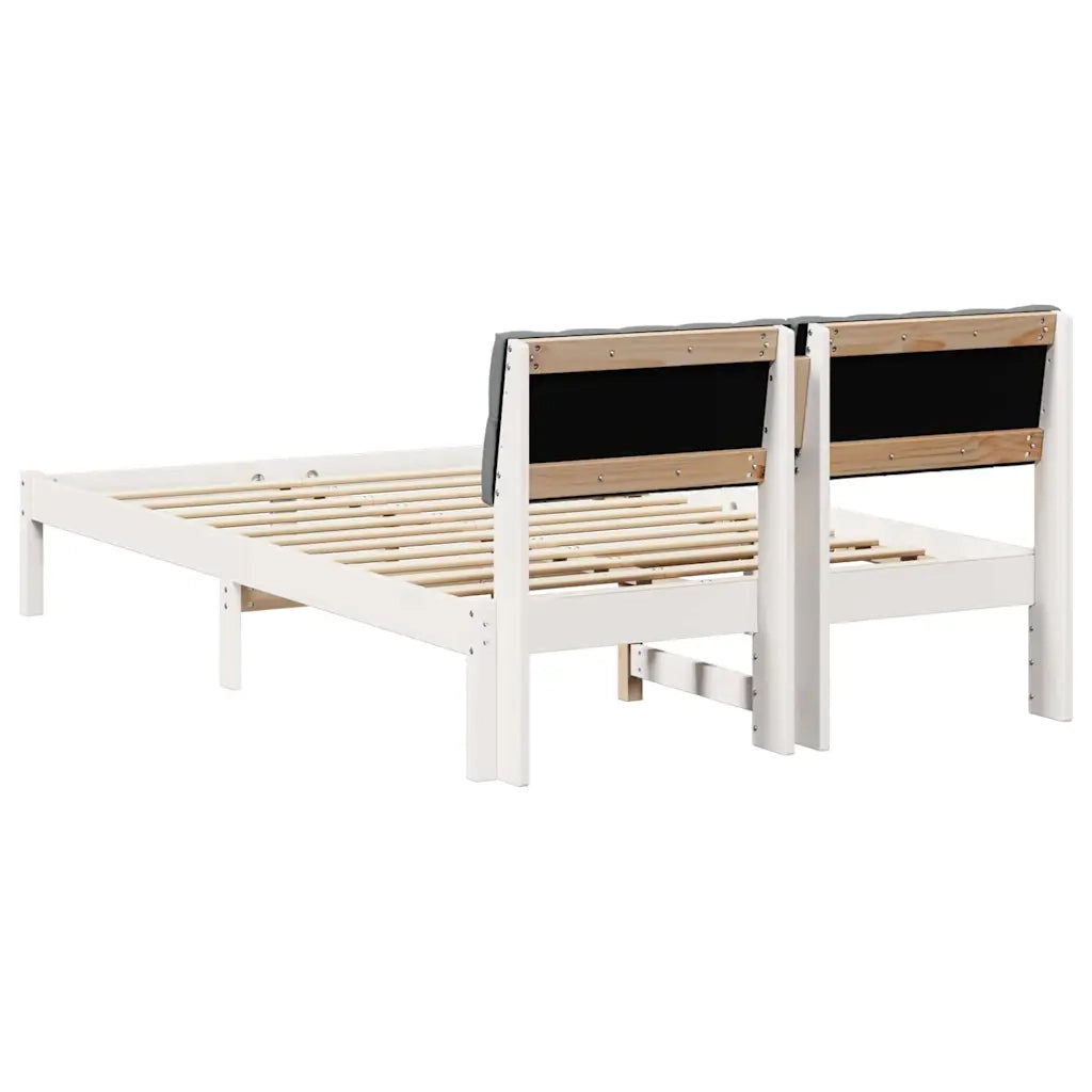 Struttura del letto-Giroletto-Rete del Letto Bianco e grigio chiaro 120 x 200 cm 925799