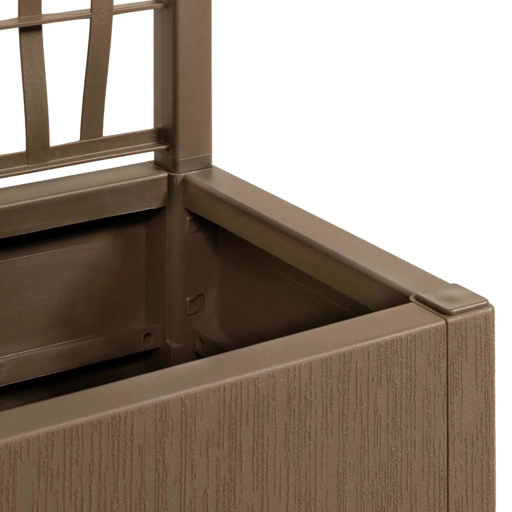 Fioriere | Cassetta per fiori | Vaso da Giardino con Trellis Marrone 80 x 36 x 140 cm PP