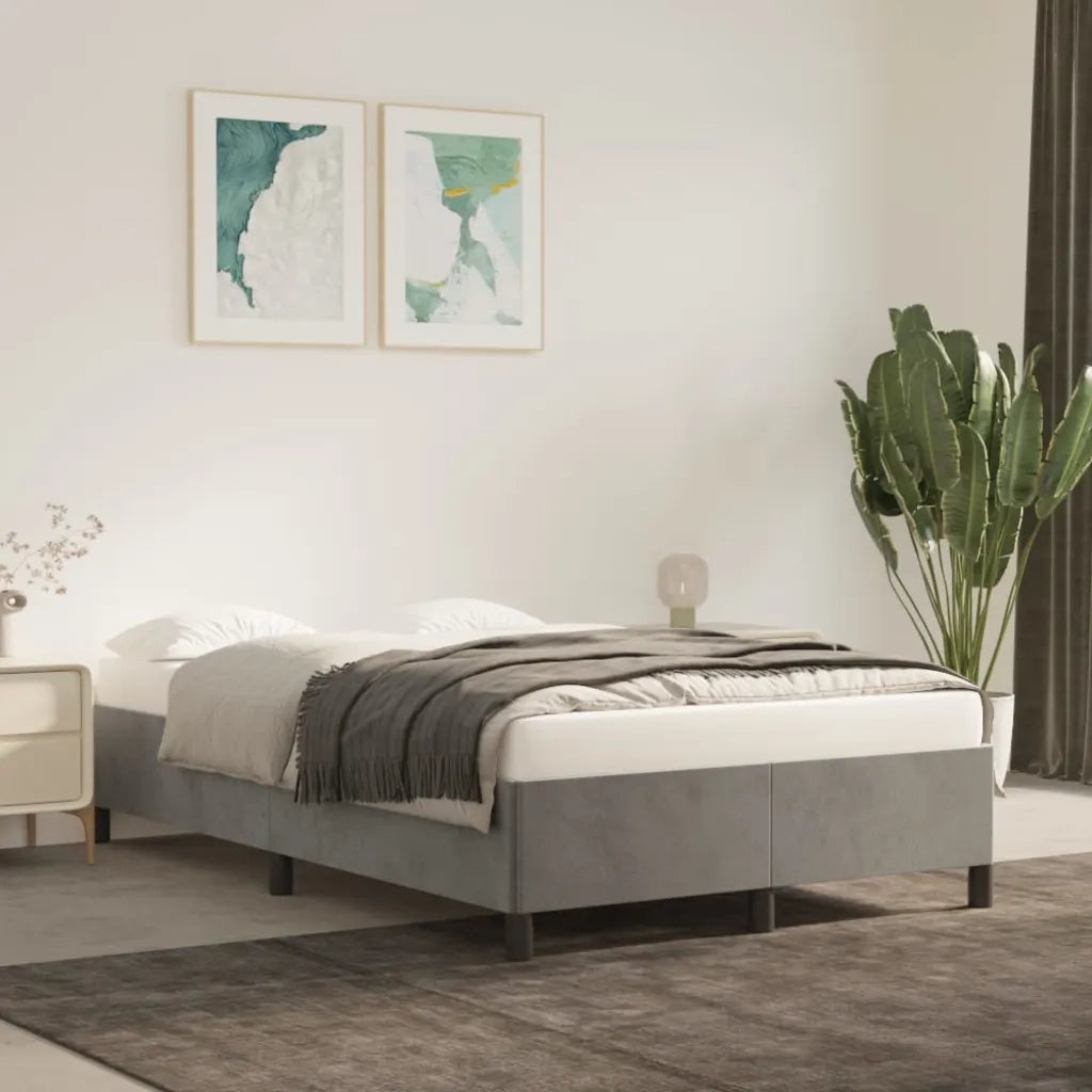 Giroletto senza Materasso-Struttura Letto Grigio Chiaro 120x200 cm Velluto 128653