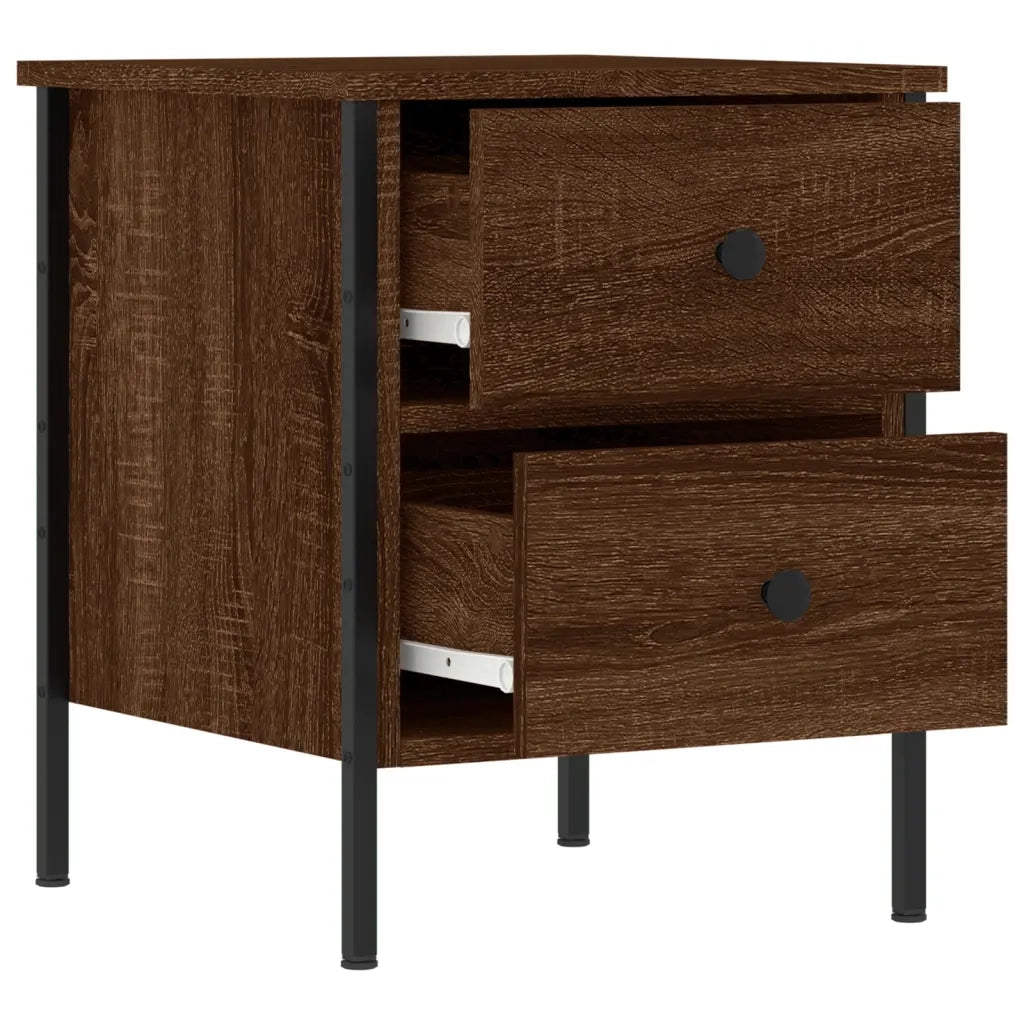 Comodini 2 pz-Set di 2 Tavolino da notte Rovere Marrone 40x42x50 cm in Legno Multistrato 870649