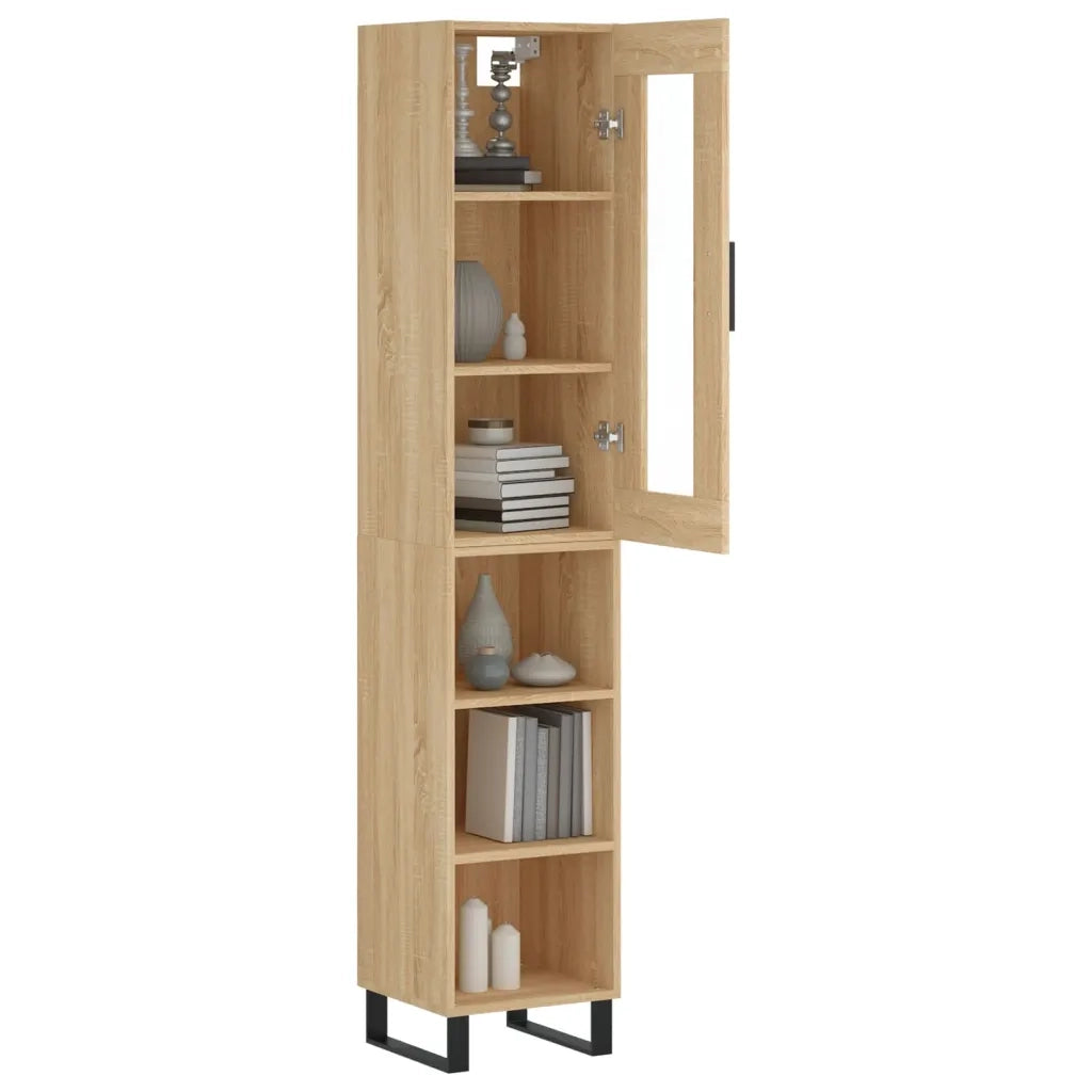 Credenza Rovere Sonoma 34,5x34x180 cm in Legno Multistratocod mxl 125986