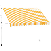 Tenda da Sole | Tenda parasole Retrattile Manuale 350cm Strisce Arancione Bianco