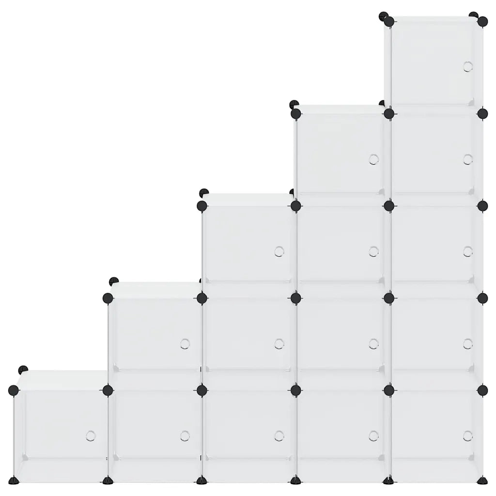 Contenitore Cubo Portaoggetti con 15 Cubi e Ante Trasparente PP CFW7105363