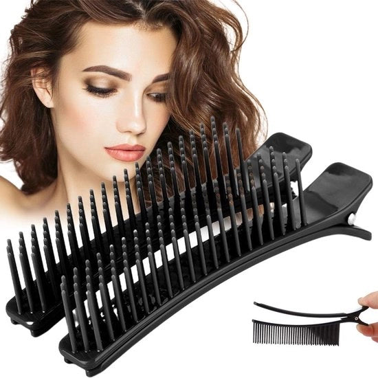 Strumento per stiletti per capelli multifunzionale - Clip per capelli ergonomico - Nero - 2 pezzi