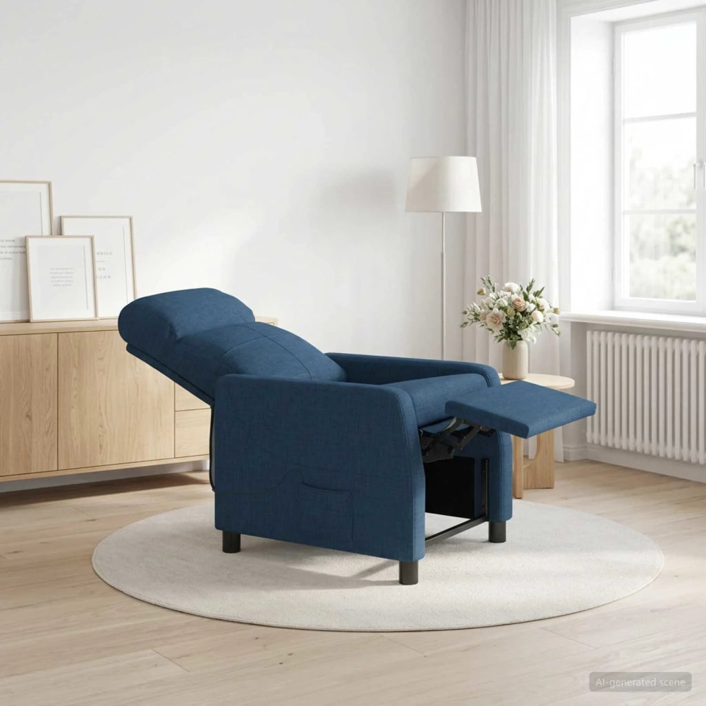Divano Sedia-Poltrona Massaggiante Blu Tessuto 937082