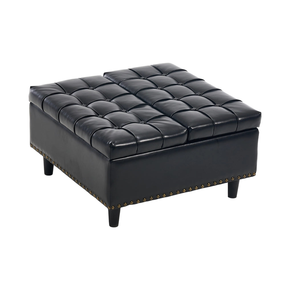 Panca Contenitore Imbottita ¨C MINIMAL ¨C Seduta con Vano, PU Nero