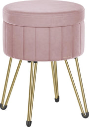 Scatola di appoggio con contenitore e 4 gambe metalliche in pastello rosa - Moderna - Alta qualità