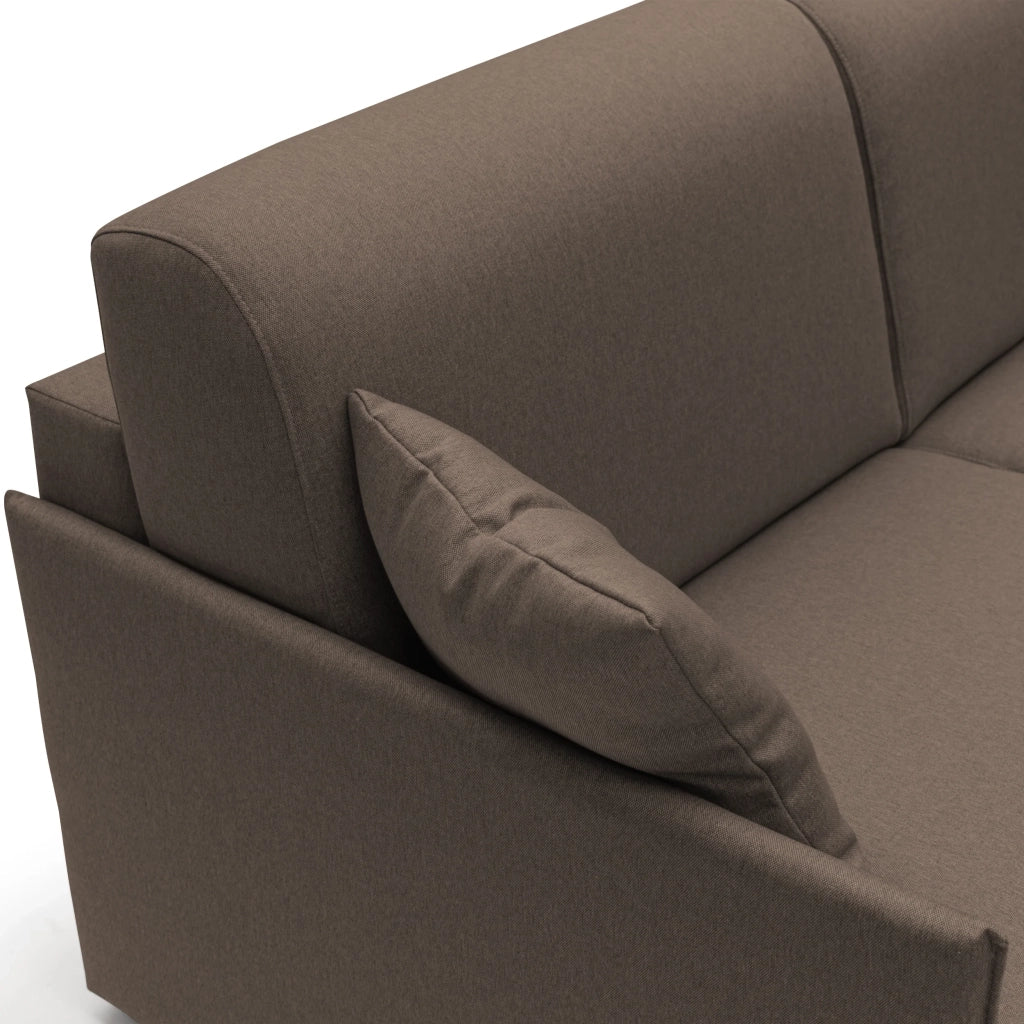 Evans Divano letto matrimoniale in tessuto impermeabile T13 189 cm (mat. 160x197) marrone
