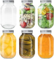Set di 6 Pentole di Invasatura a Vetro 1L - Penti Inerti per Alimentari e Ingredienti