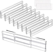 Verdelatori di carrello in plastica regolabili, 8 pezzi di verdelatori di carrello trasparenti, sistema di organizzazione di carrello, organizzatore di carrello per armadio, sottovesti, calze, organizzatore di scrivania