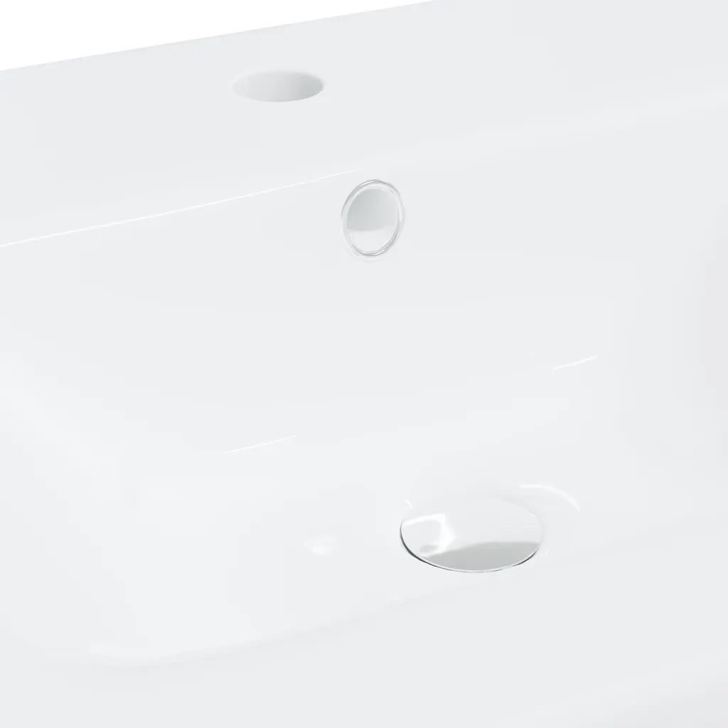 Lavabo da Incasso con Rubinetto 42x39x18 cm in Ceramica Bianco 148623