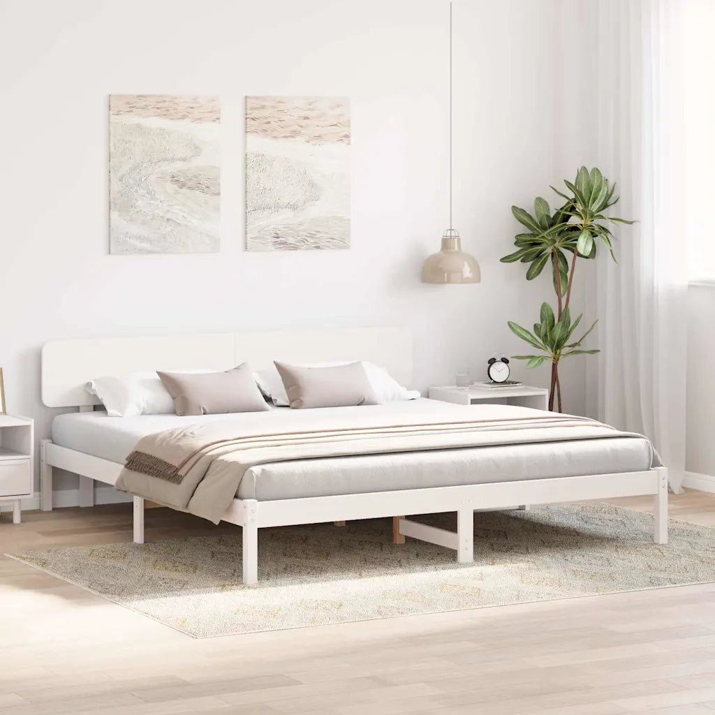 Struttura del letto Bianco 180 x 200 cm Pino massello 872096