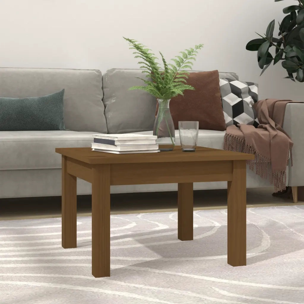 Tavolino da Salotto ambra 45x45x30 cm Legno Massello di Pino 814227