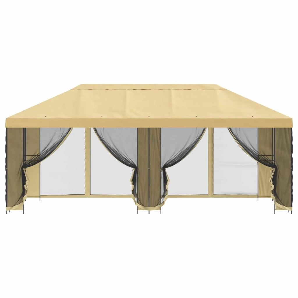 Gazebo con pareti laterali 6 x 3 m Crema Poliestere e Acciaio 3376020