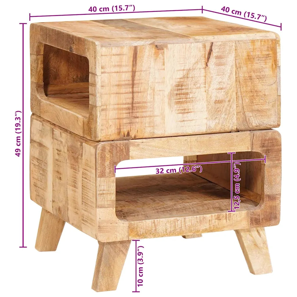 vidaXL Tavoli da Fine Marrone 40 x 40 x 49 cm legno massello di mango