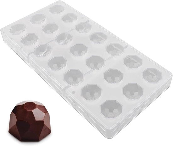 Vaso di polimero trasparente a forma di cioccolato con 21 fori e filettatura a mezza vite