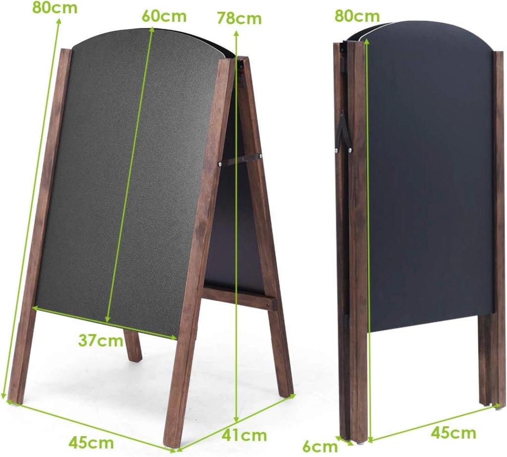 Lavagnetta per Presentazioni Pieghevole, a Doppia Faccia, Scrivibile e Cancellabile, Cavalletto e Cornice, Cartellone Pubblicitario per Ristorante, Bar Negozio, Caffeteria, 45X60X80 cm