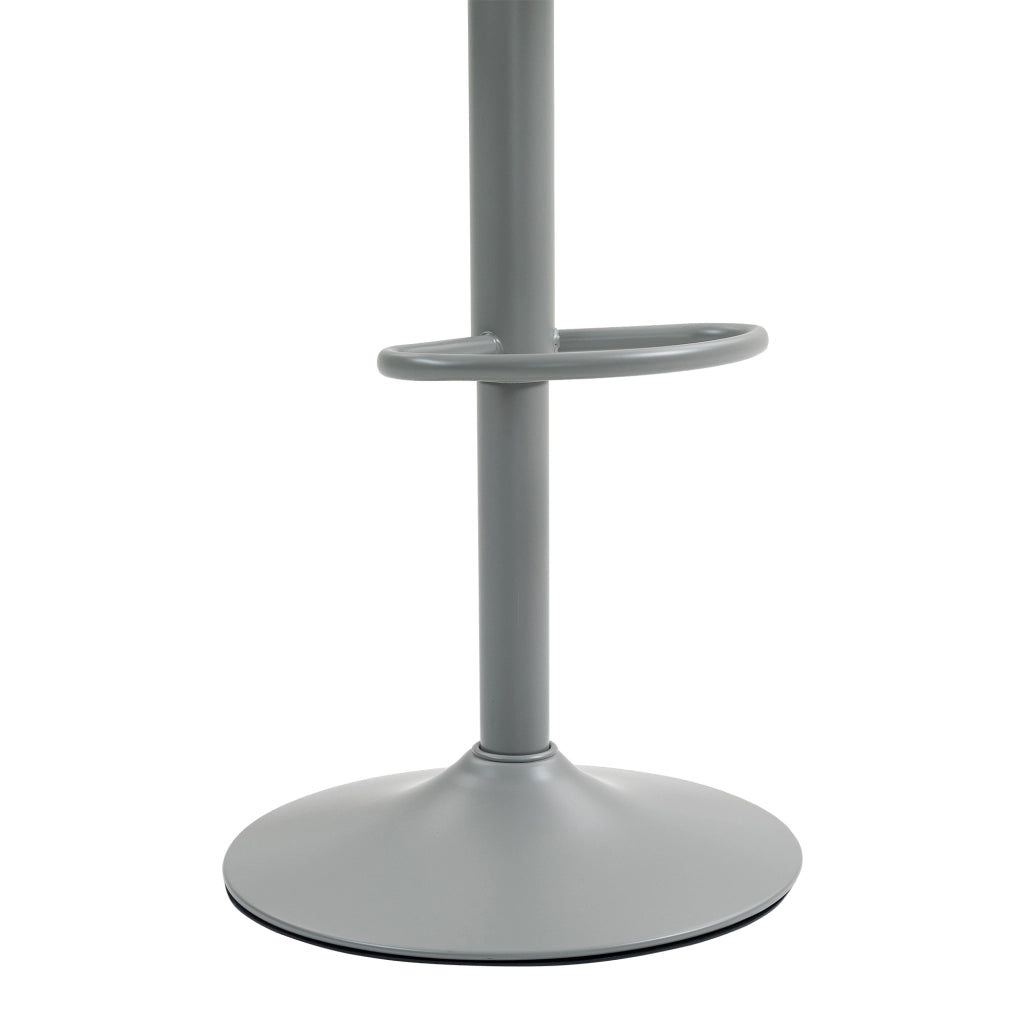SGABELLO BAR Girevole 360° Regolabile in Altezza Grigio Metallo e Imbottito