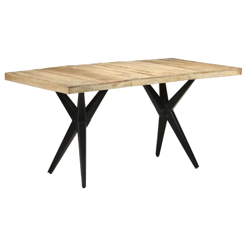 Tavolo da Pranzo 160x80x76 cm in Legno Massello di Mango Grezzo cod mxl 65526