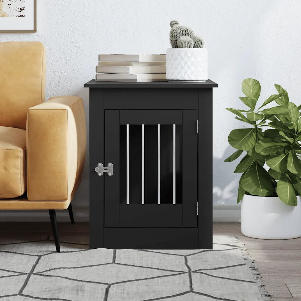 Gabbia Cani da Arredamento Nera 55x80x68cm Legno Multistrato CFW5147861