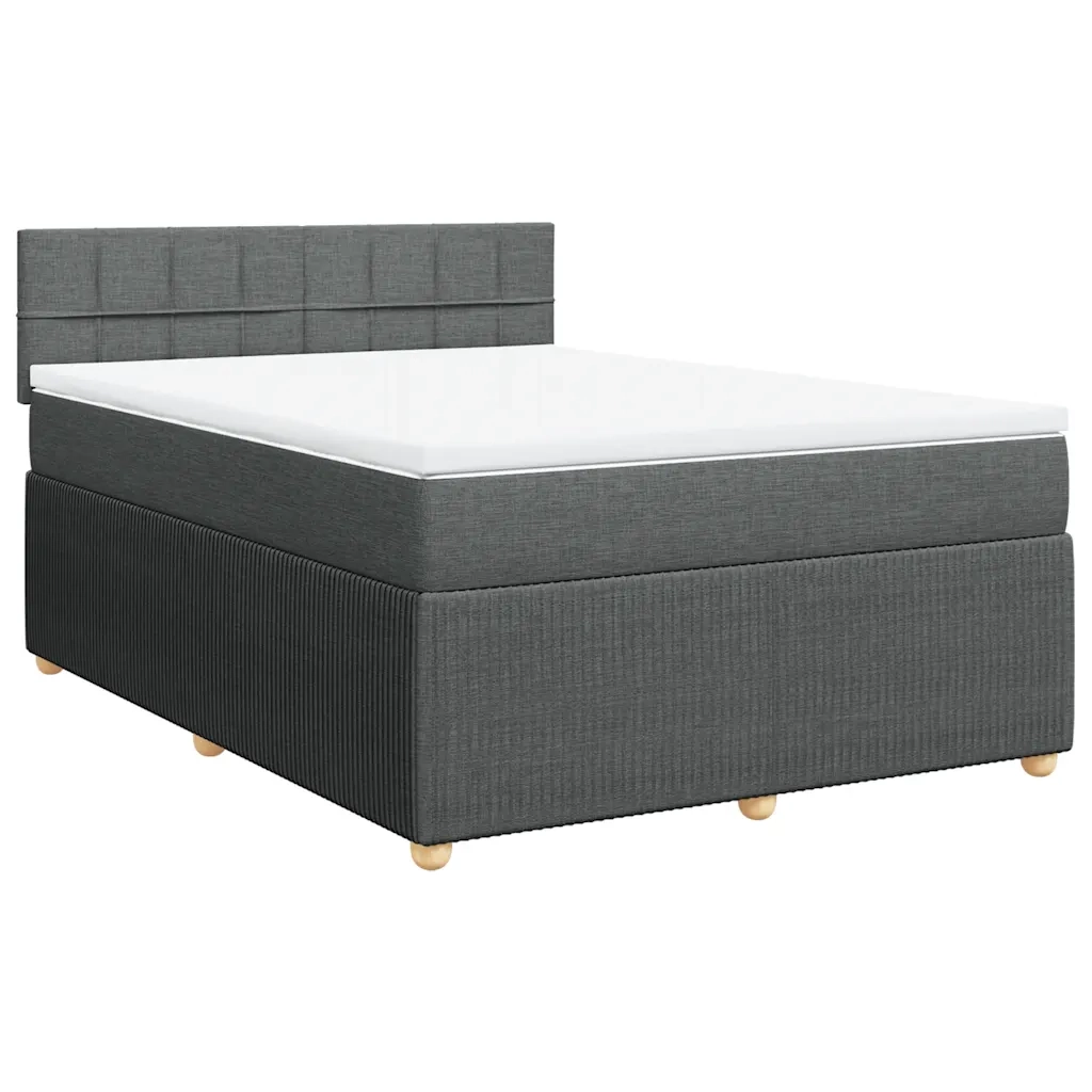 vidaXL Giroletto a Molle con Materasso Grigio Scuro 140x200cm Tessuto