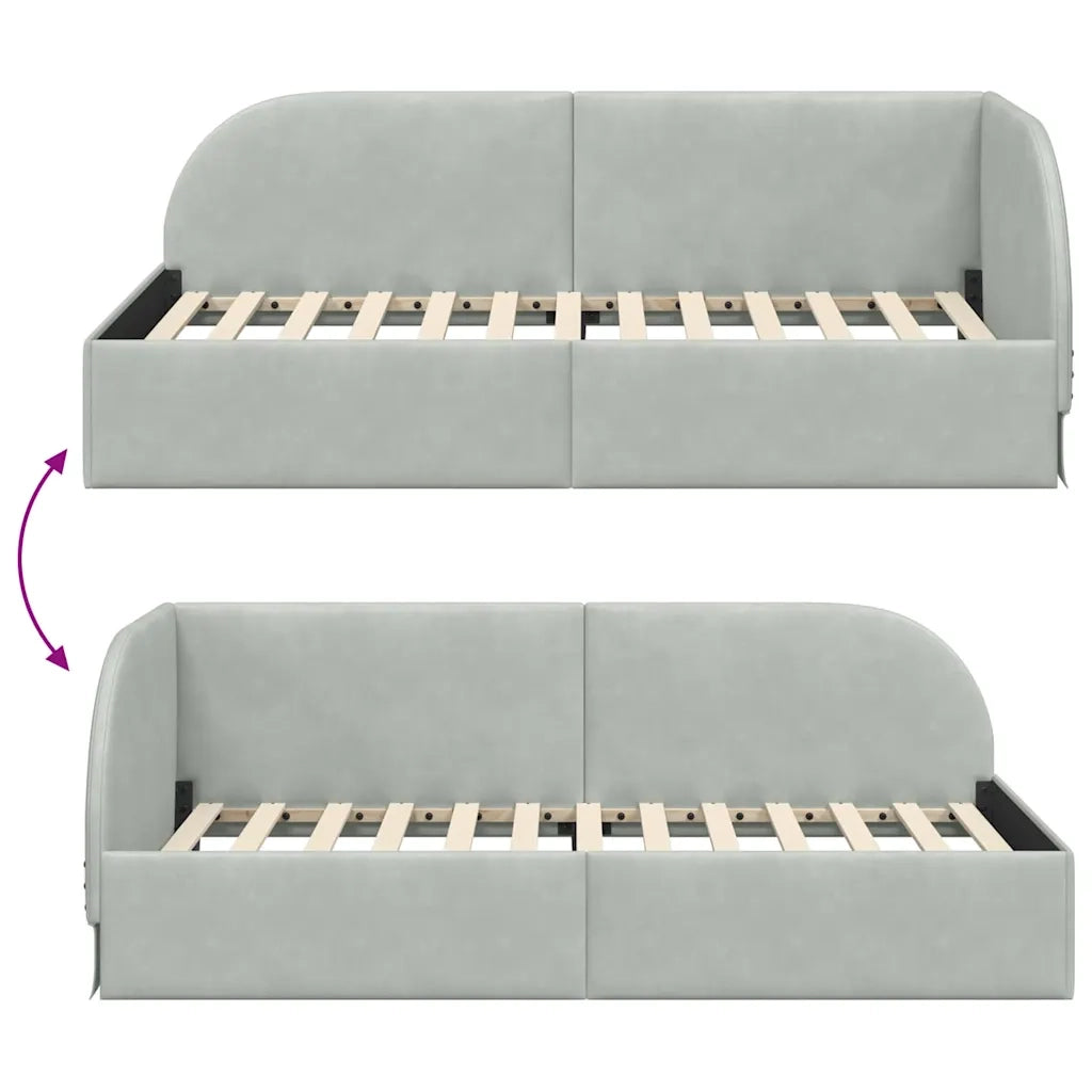 Cornice del letto ad angolo Grigio chiaro 80 cm x 200 cm 42016626