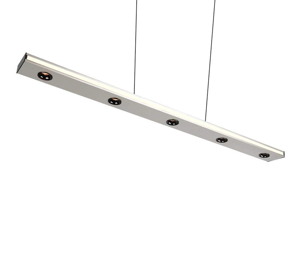 Lampada a sospensione LED bi-emissione, metallo, acciaio, L110 cm, Graham