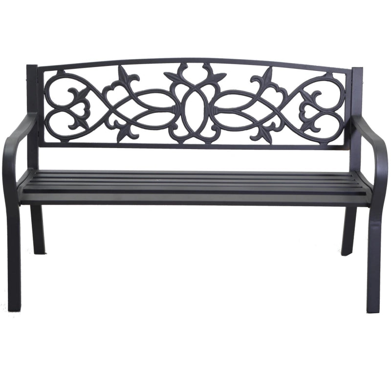 Panchina metallo pavia antracite cm 124x57h78