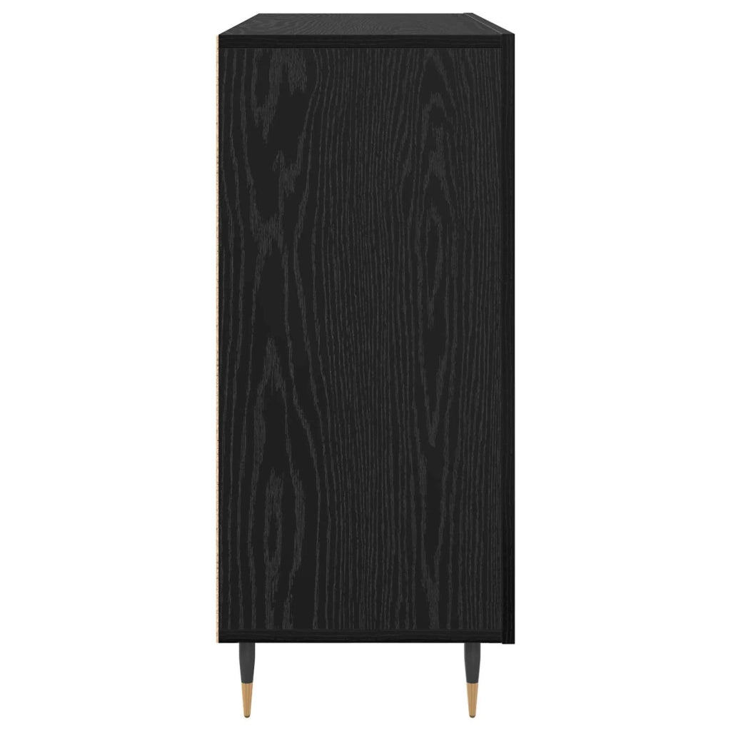 Credenza Rovere Nero 90 x 34 x 80 cm Legno multistrato
