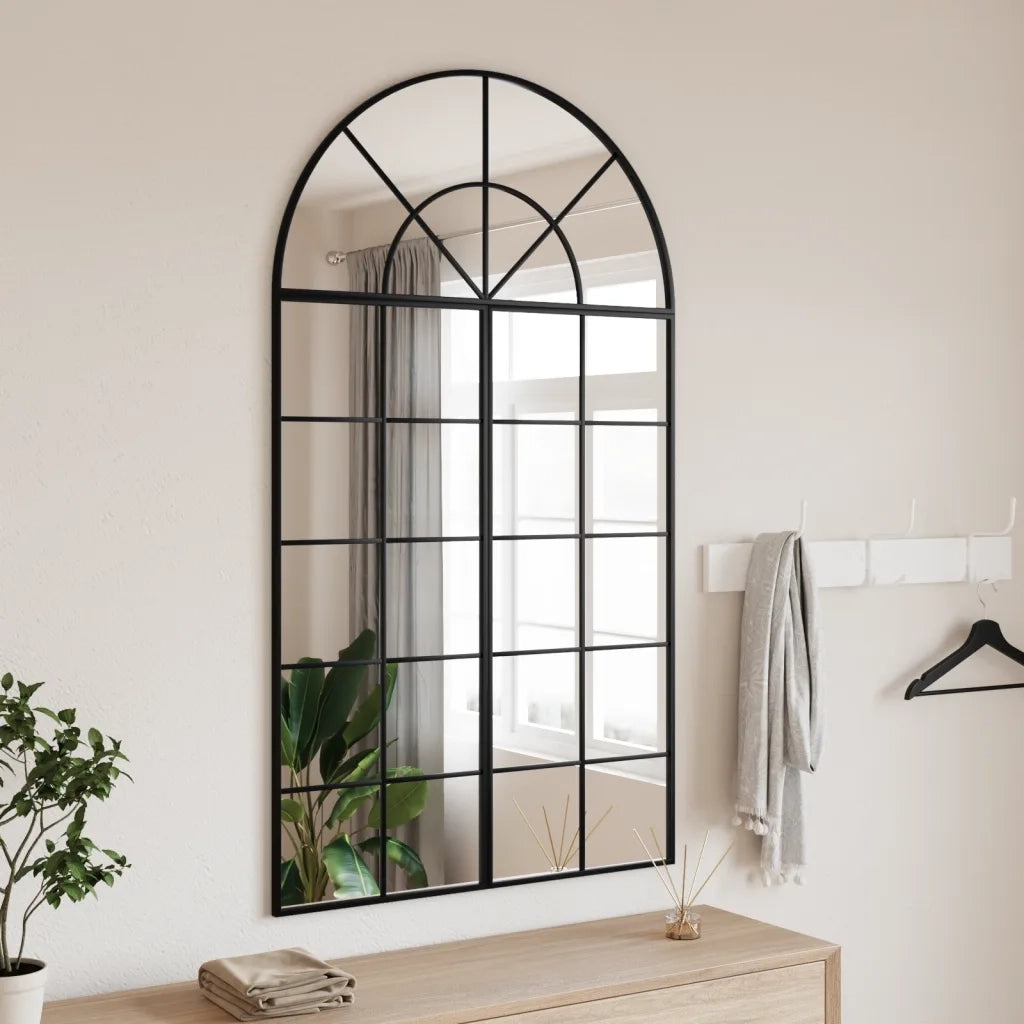 Specchio da Parete | Specchio decorativo Nero 80x140 cm Arco in Ferro