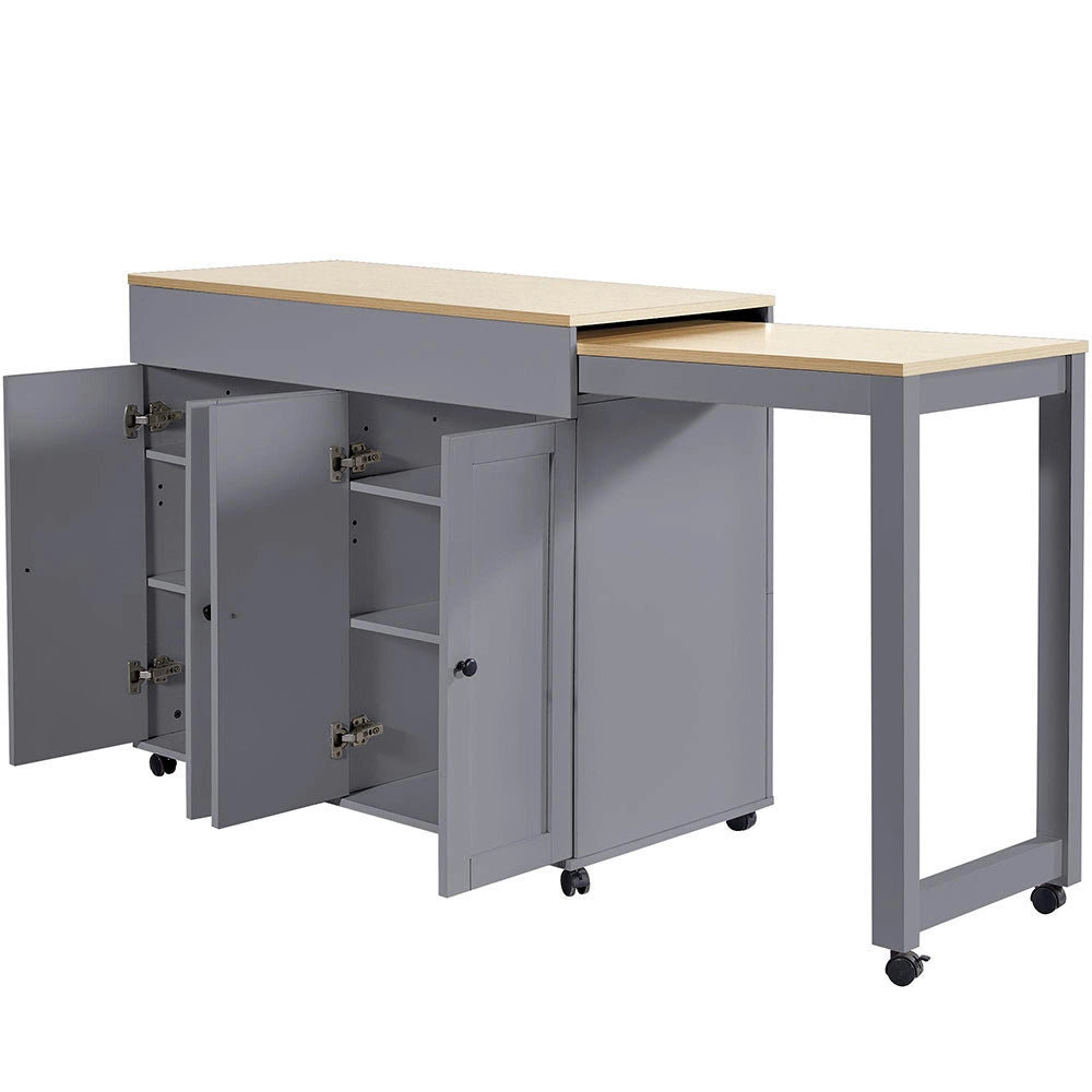 Tavolo Bar Estendibile - Xylo - 118-180??50??94 cm - Grigio 6 Ripiani