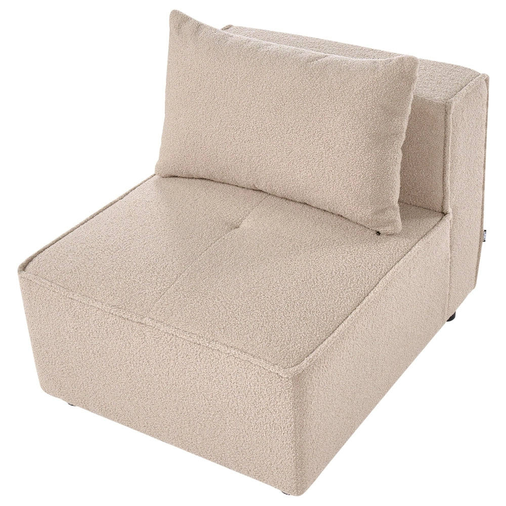 Modulo sedia bianco sporco bouclé 1 posto stile moderno
