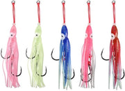 Set di Kunstaas con Effetto Luminoso - 5 Pezzi - Capocchia Octopus - Materiale PVC-Rubber - Modelli di Pesci da Sali - Resistenti alle Sollecitazioni e Forti - Simulatore di Pesca