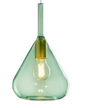 SOSPENSIONE OTTONE SAT. 8 LUCI TONDA VETRI VERDE 1177OS-S8 T-VE