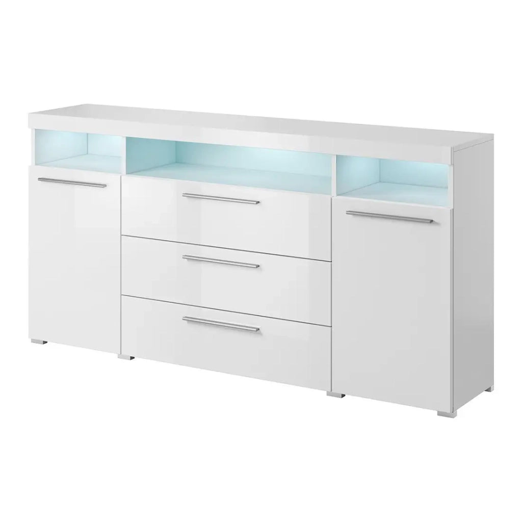 Buffet 180cm per soggiorno colore bianco lucido collezione BOMBAY