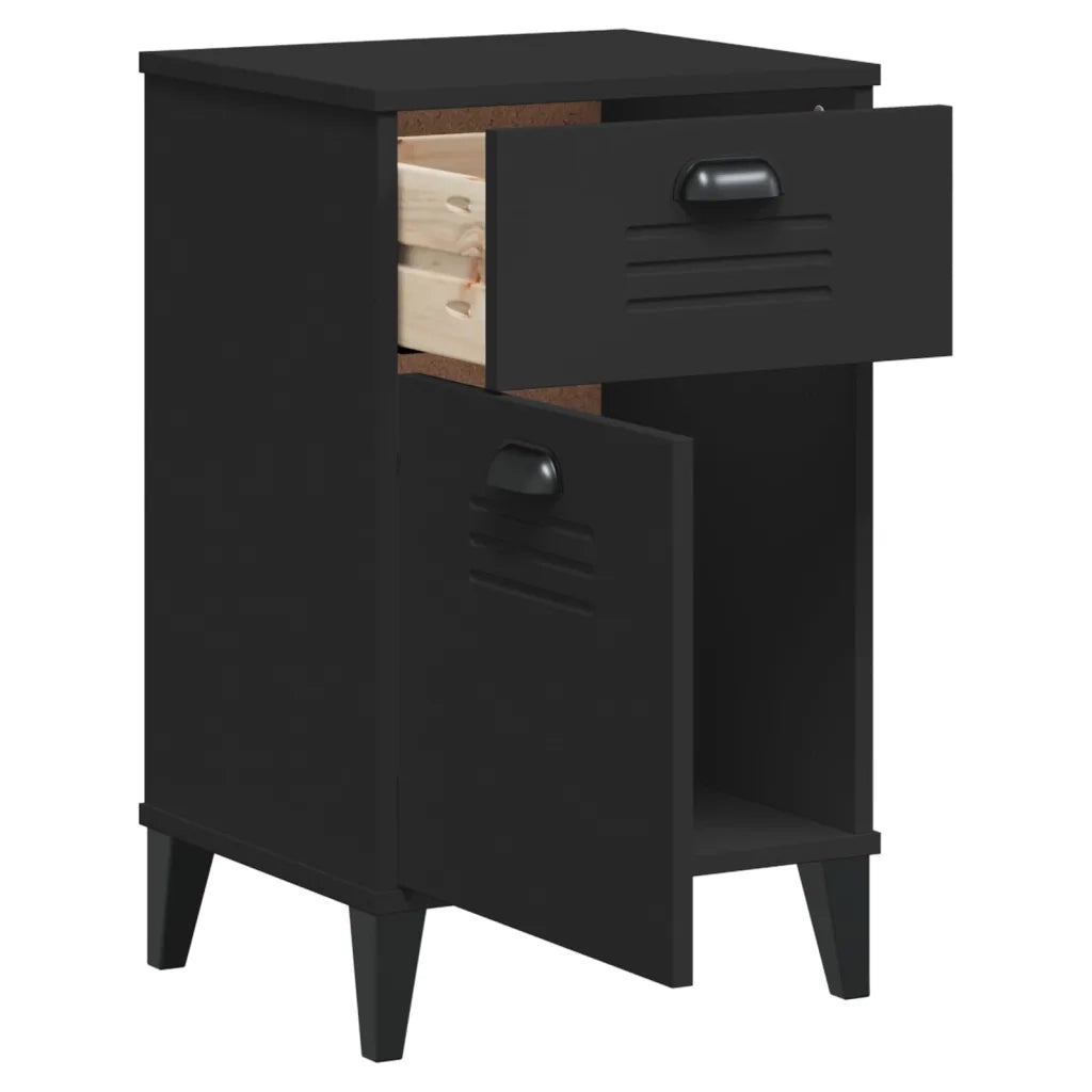 Comodino VIKEN Nero in Legno Multistrato 374915