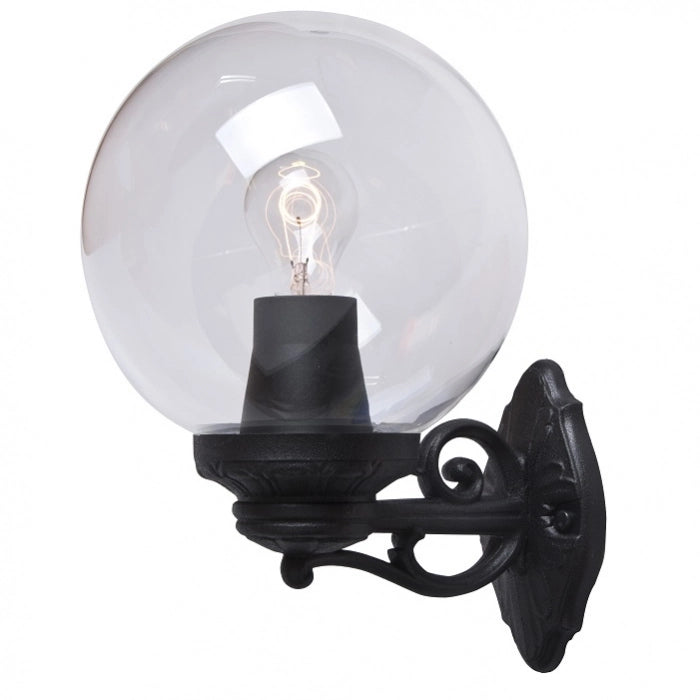Fumagalli Bisso/250 Applique Lampada Globo da 250 Trasparente Braccio a Muro+Base e27