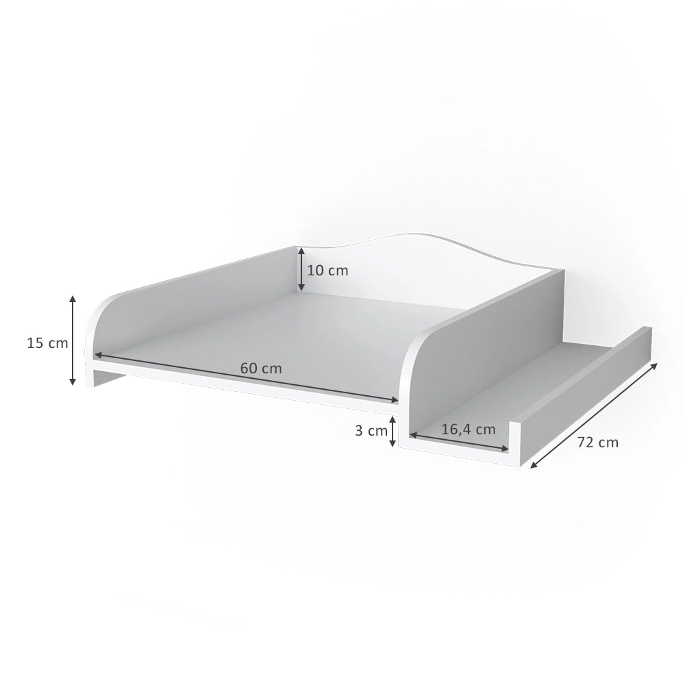 Vicco Piano fasciatoio Bianco 83.2 x 72 cm su lavatrice