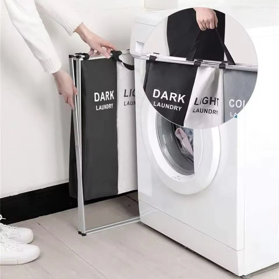 CESTO 3 CONTENITORI PORTA BIANCHERIA PANNI SPORCHI CONTENITORE BAGNO LAVANDERIA
