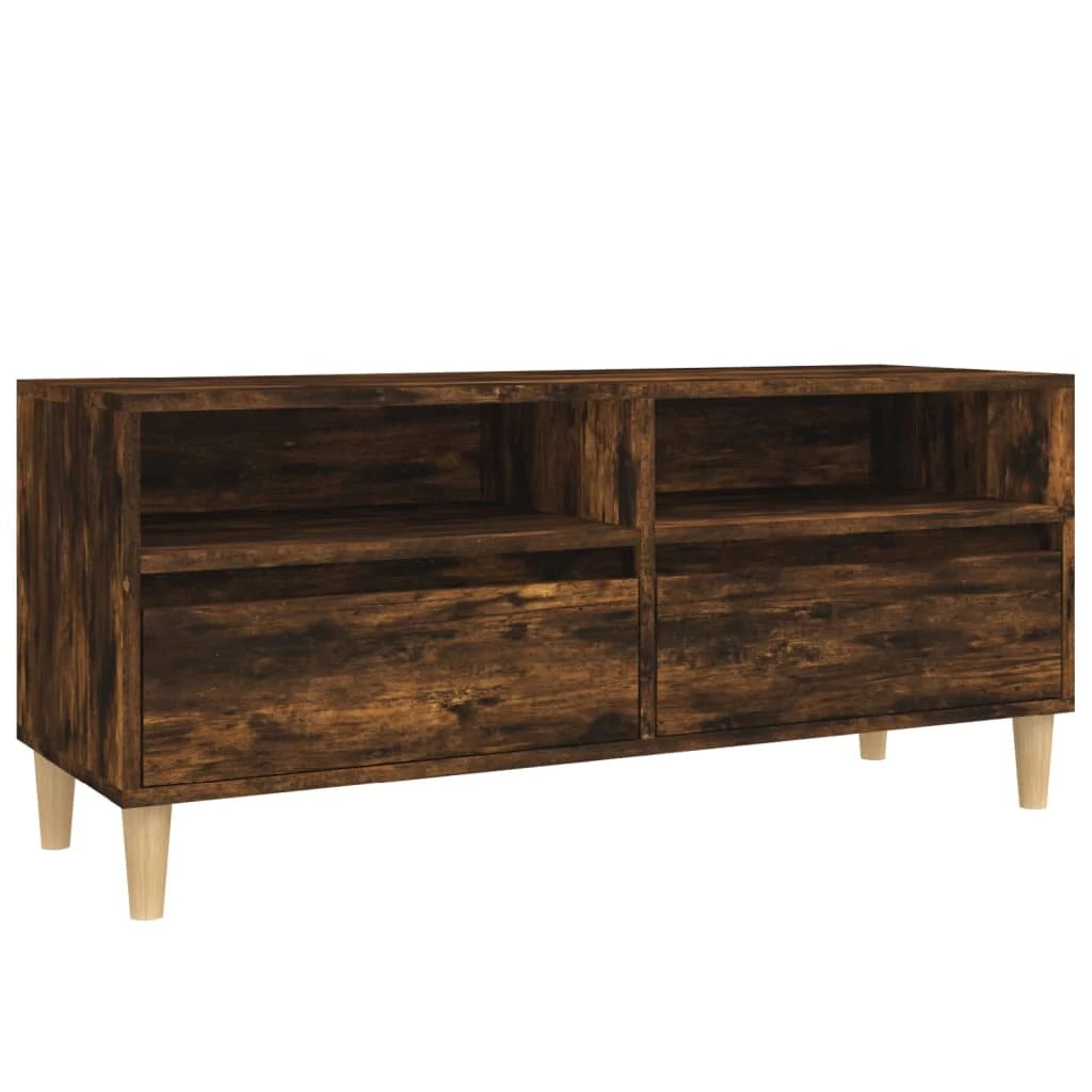 Mobile TV multimediale mensola TV credenza TV sala da pranzo soggiorno camera da letto rovere affumicato 100 x 34,5 x 44,5 cm legno ingegnerizzato marrone 02_0027258