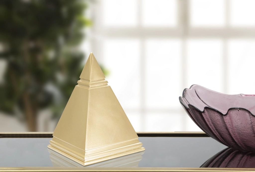 Piramide Oro 11,5x11,5x15,5 cm in Poliresina