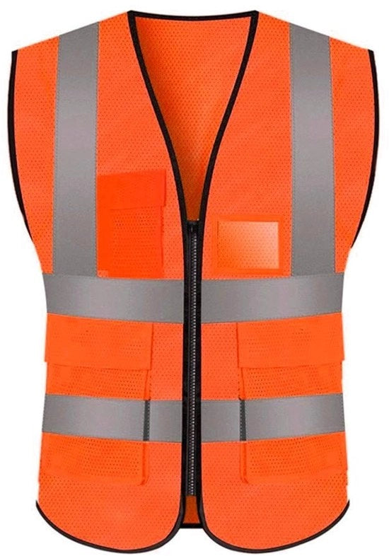 Vest di Sicurezza XXXL - Vest con Riflessione - Alta Visibilità - Vest a Maglia - Respirante - Cinturino Multi Tasche - Leggero e Duraturo