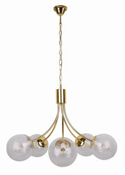 Lampadario Candellux DANI oro/vetro 5xE14 40W Ø60cm